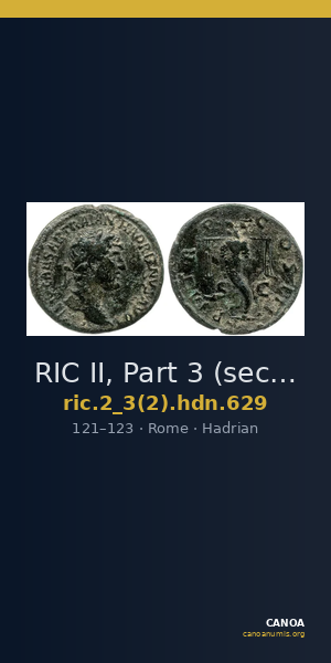 RIC II, Part 3 (second edition) Hadrian 629 — CANOA