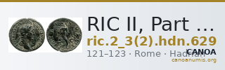 RIC II, Part 3 (second edition) Hadrian 629 — CANOA