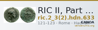 RIC II, Part 3 (second edition) Hadrian 633 — CANOA