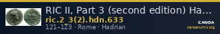 RIC II, Part 3 (second edition) Hadrian 633 — CANOA