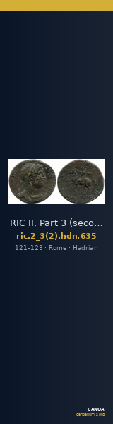 RIC II, Part 3 (second edition) Hadrian 635 — CANOA