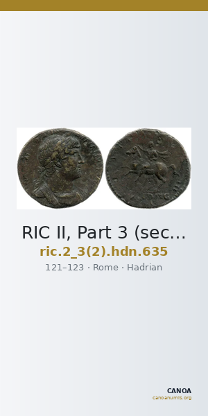 RIC II, Part 3 (second edition) Hadrian 635 — CANOA