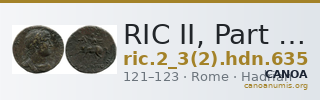 RIC II, Part 3 (second edition) Hadrian 635 — CANOA