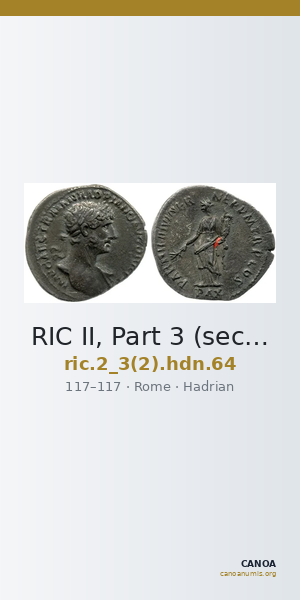 RIC II, Part 3 (second edition) Hadrian 64 — CANOA