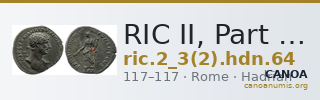 RIC II, Part 3 (second edition) Hadrian 64 — CANOA