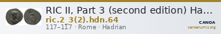 RIC II, Part 3 (second edition) Hadrian 64 — CANOA