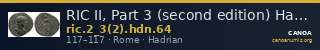 RIC II, Part 3 (second edition) Hadrian 64 — CANOA