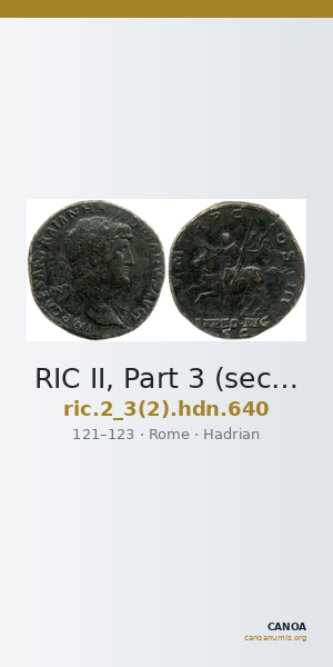 RIC II, Part 3 (second edition) Hadrian 640 — CANOA