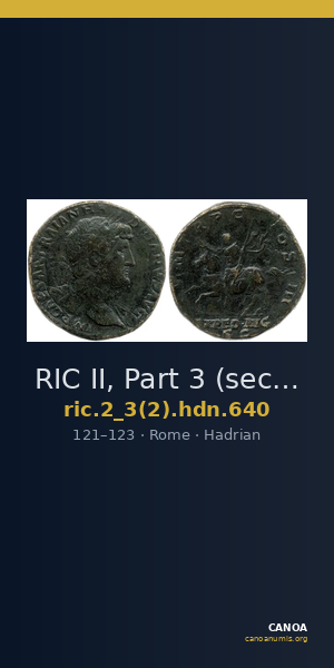 RIC II, Part 3 (second edition) Hadrian 640 — CANOA