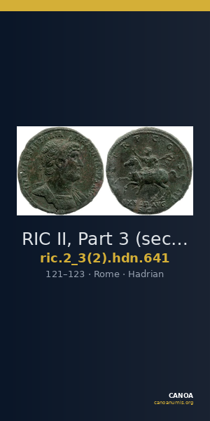 RIC II, Part 3 (second edition) Hadrian 641 — CANOA