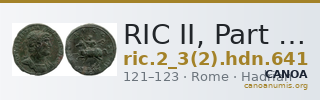 RIC II, Part 3 (second edition) Hadrian 641 — CANOA