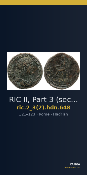 RIC II, Part 3 (second edition) Hadrian 648 — CANOA