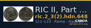 RIC II, Part 3 (second edition) Hadrian 648 — CANOA