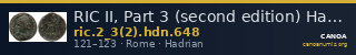 RIC II, Part 3 (second edition) Hadrian 648 — CANOA