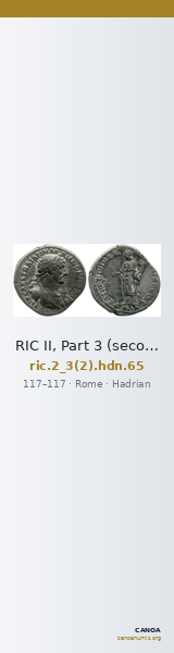RIC II, Part 3 (second edition) Hadrian 65 — CANOA