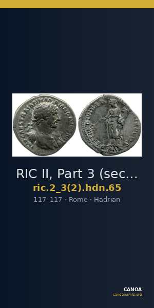 RIC II, Part 3 (second edition) Hadrian 65 — CANOA