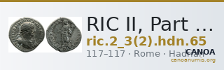 RIC II, Part 3 (second edition) Hadrian 65 — CANOA
