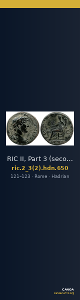 RIC II, Part 3 (second edition) Hadrian 650 — CANOA