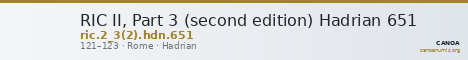 RIC II, Part 3 (second edition) Hadrian 651 — CANOA