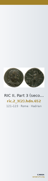 RIC II, Part 3 (second edition) Hadrian 652 — CANOA
