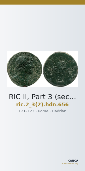 RIC II, Part 3 (second edition) Hadrian 656 — CANOA
