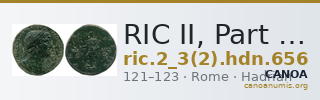 RIC II, Part 3 (second edition) Hadrian 656 — CANOA