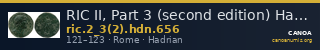 RIC II, Part 3 (second edition) Hadrian 656 — CANOA