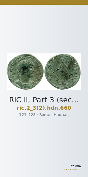 RIC II, Part 3 (second edition) Hadrian 660 — CANOA