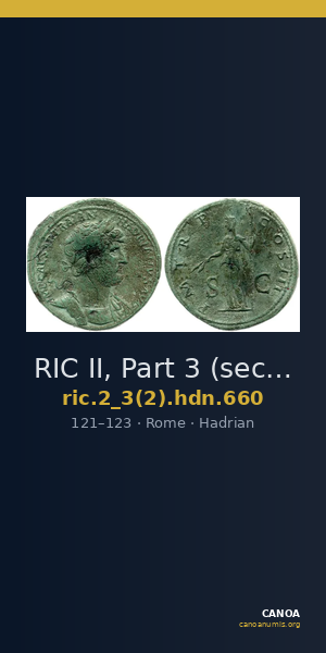 RIC II, Part 3 (second edition) Hadrian 660 — CANOA