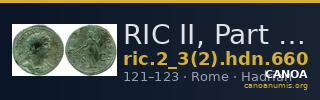RIC II, Part 3 (second edition) Hadrian 660 — CANOA