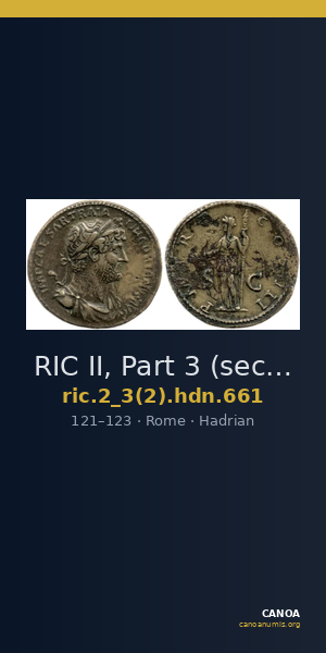 RIC II, Part 3 (second edition) Hadrian 661 — CANOA