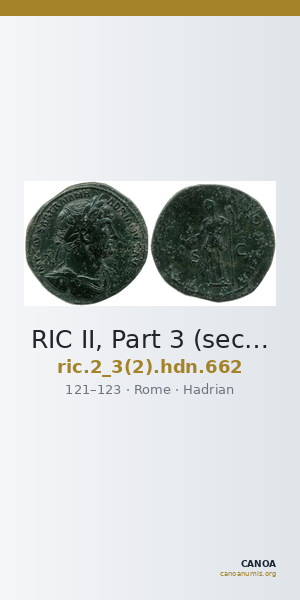 RIC II, Part 3 (second edition) Hadrian 662 — CANOA
