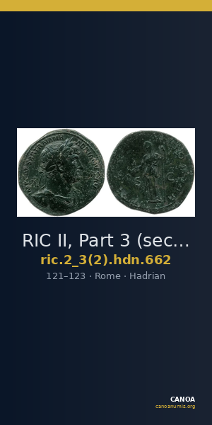 RIC II, Part 3 (second edition) Hadrian 662 — CANOA