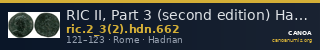 RIC II, Part 3 (second edition) Hadrian 662 — CANOA