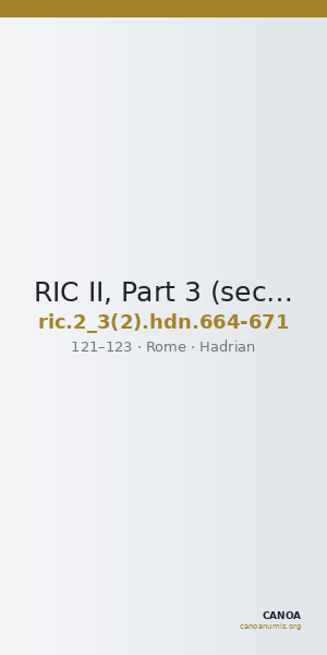 RIC II, Part 3 (second edition) Hadrian 664-671 — CANOA