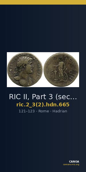 RIC II, Part 3 (second edition) Hadrian 665 — CANOA
