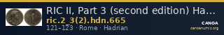 RIC II, Part 3 (second edition) Hadrian 665 — CANOA