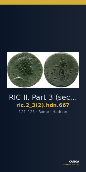 RIC II, Part 3 (second edition) Hadrian 667 — CANOA
