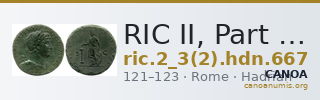 RIC II, Part 3 (second edition) Hadrian 667 — CANOA