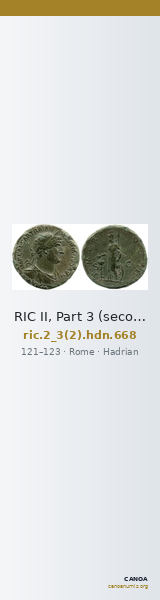 RIC II, Part 3 (second edition) Hadrian 668 — CANOA