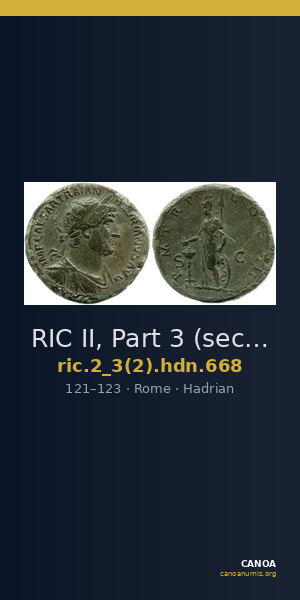 RIC II, Part 3 (second edition) Hadrian 668 — CANOA