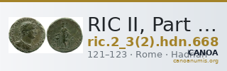 RIC II, Part 3 (second edition) Hadrian 668 — CANOA