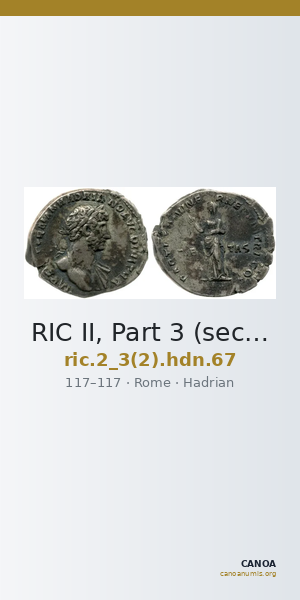 RIC II, Part 3 (second edition) Hadrian 67 — CANOA