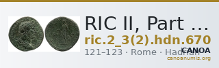 RIC II, Part 3 (second edition) Hadrian 670 — CANOA