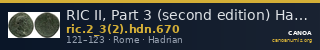 RIC II, Part 3 (second edition) Hadrian 670 — CANOA