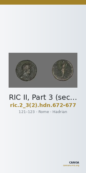 RIC II, Part 3 (second edition) Hadrian 672-677 — CANOA
