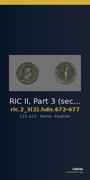 RIC II, Part 3 (second edition) Hadrian 672-677 — CANOA