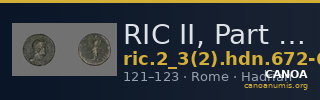 RIC II, Part 3 (second edition) Hadrian 672-677 — CANOA