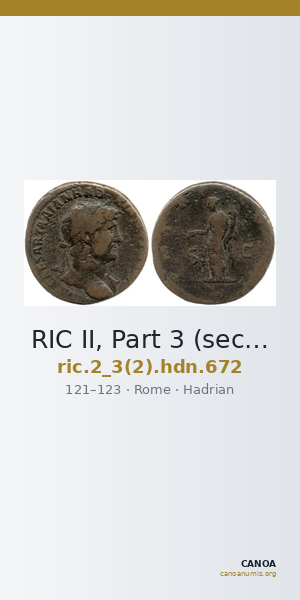 RIC II, Part 3 (second edition) Hadrian 672 — CANOA