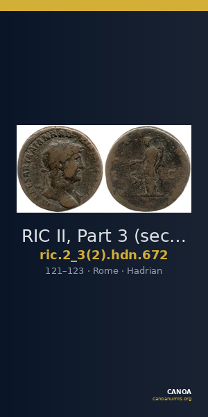 RIC II, Part 3 (second edition) Hadrian 672 — CANOA